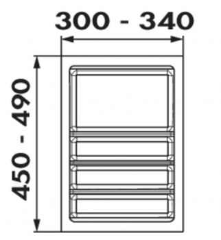 Ordine edelstahlfarbig, Besteckeinsatz, für 400er Schrank, 1 Trennstege-Set