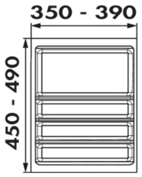 Ordine edelstahlfarbig, Besteckeinsatz, für 450er Schrank, 1 Trennstege-Set
