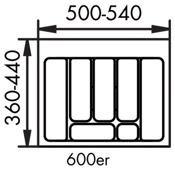 Besteckeinsatz 2, Besteckeinsatz, für 600er Schrank