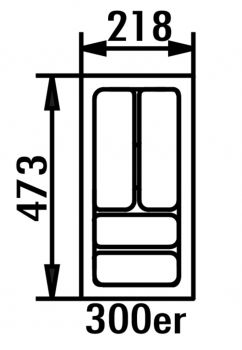 Besteckeinsatz 4, Besteckeinsatz, für 300er Schrank, B 218, T 473 mm
