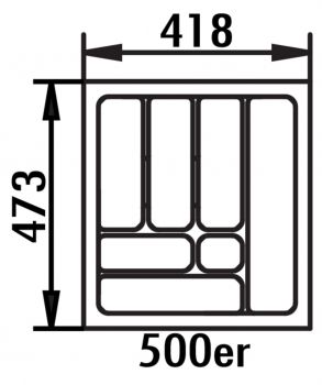 Besteckeinsatz 4, Besteckeinsatz, für 500er Schrank, B 418, T 473 mm
