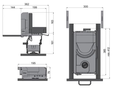 ritter MultiSchneider Typ AES 52, Allesschneider, silbermetallic, Schneidgut rechts geführt