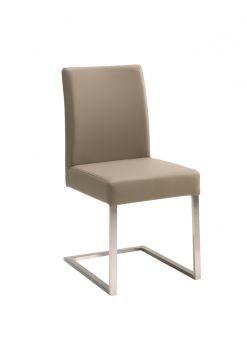 Zesen 1K, Stuhl, Gestell Edelstahl, Bezug schlamm dunkel (28001)