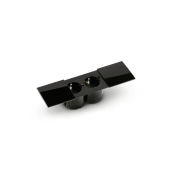 Due Doppelsteckdose, Einbausteckdosenelemente, mit Schukosteckdosen, schwarz 7053081
