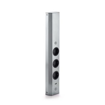 Mira Wand small USB, Aufbausteckdosenelement, Edelstahl