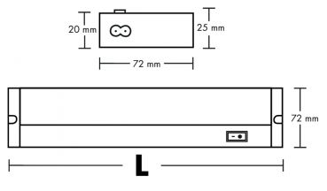 Lily Neo LED, Langfeldleuchte, L 1200 mm, 21 W, edelstahlfarbig