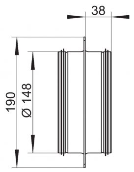 STEEL flow SR 150 Maueranschlussstutzen, Anschlusselement, verzinkter Stahl