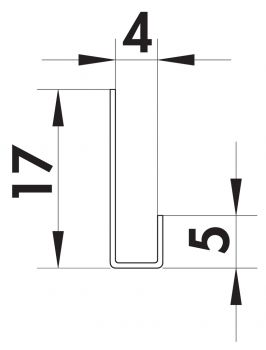 Edelstahl U-Winkelprofil 4 mm, Wandanschlussprofil, Edelstahl