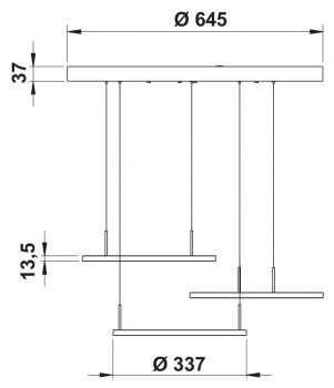 Plate 3R LED, Pendelleuchte, schwarz matt