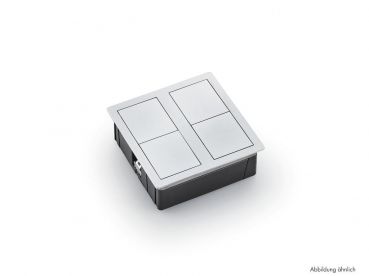 Plaza 2 USB, Einbausteckdosenelement, mit schweizer Steckdosen, schwarz matt, Einbautiefe 50 mm
