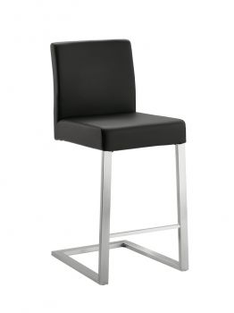 Zesen 2K, Hocker, Gestell Edelstahl, Bezug schwarz (31529/28002)