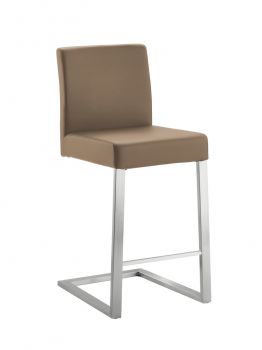 Zesen 2K, Hocker, Gestell Edelstahl, Bezug schlamm dunkel (28001)