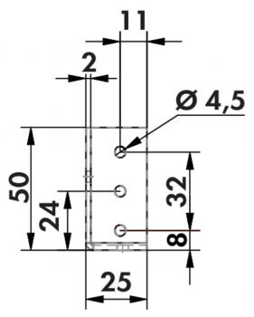 Stabilisierungsleiste, Verbindungsmaterial, L 567 mm, weiß