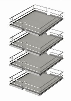 VS TAL Larder Premea Korb, Ablageelement, 4 Stk., für 300 mm Korpus, silber