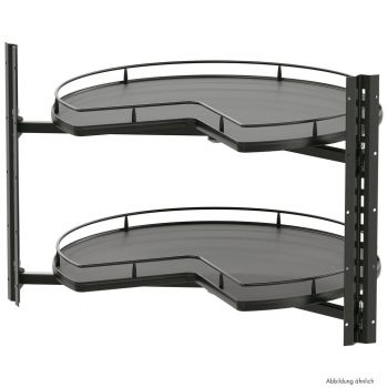 VS COR Wheel Pro, Eckschrank-Drehbeschlag, 2 Böden, 3/4, Korpus 900 x 900 mm, chrom