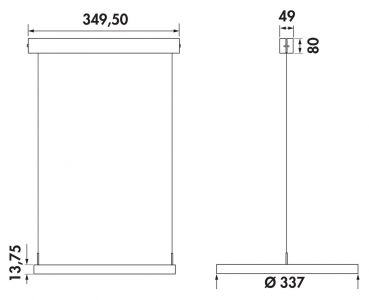 Plate 1R LED, Pendelleuchte, schwarz matt