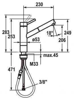 KWC Inox 4, Einhebelmischer, Edelstahl, Hochdruck