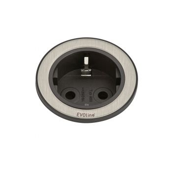 Evoline® One Einzelsteckdose, Steckdosenelement, Ring Edelstahl gebürstet