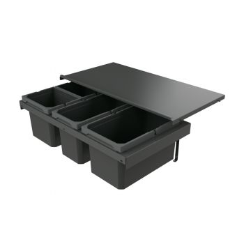 Cox Stand-UP® 250 S/800-4, Abfallsammler für vorhandene Auszüge, ohne Biodeckel, anthrazit, H 250 mm