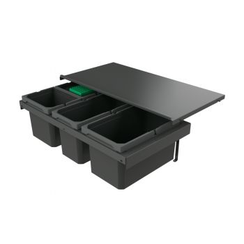 Cox Stand-UP® 250 S/800-4, Abfallsammler für vorhandene Auszüge, mit Biodeckel, anthrazit, H 250 mm
