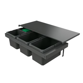 Cox Stand-UP® 250 S/900-4, Abfallsammler für vorhandene Auszüge, mit Biodeckel, anthrazit, H 250 mm