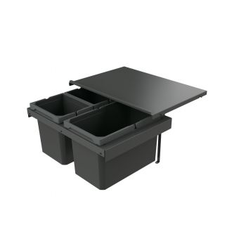 Cox Stand-UP® 280 S/600-3, Abfallsammler für vorhandene Auszüge, ohne Biodeckel, anthrazit, H 280 mm