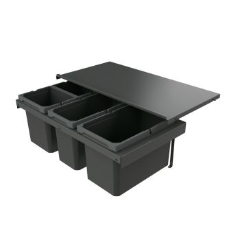 Cox Stand-UP® 280 S/800-4, Abfallsammler für vorhandene Auszüge, ohne Biodeckel, anthrazit, H 280 mm