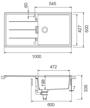 Schock TIAD100LAMAG Spüle, Einbau von oben