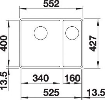 BLANCO SUBLINE 340/160-F vulkangrau 527344