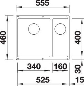 BLANCO SUBLINE 340/160-U für Farbige Komponenten cafe 527816