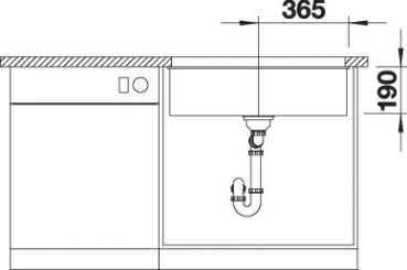 BLANCO SUBLINE 700-U für Farbige Komponenten schwarz 527802