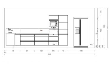 Burger Planungsküche Celine F132 CONCRETE WHITE Arbeitsplatte Shale black