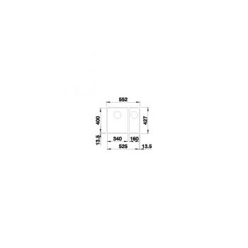 BLANCO SUBLINE 340/160-F Hauptbecken links cafe