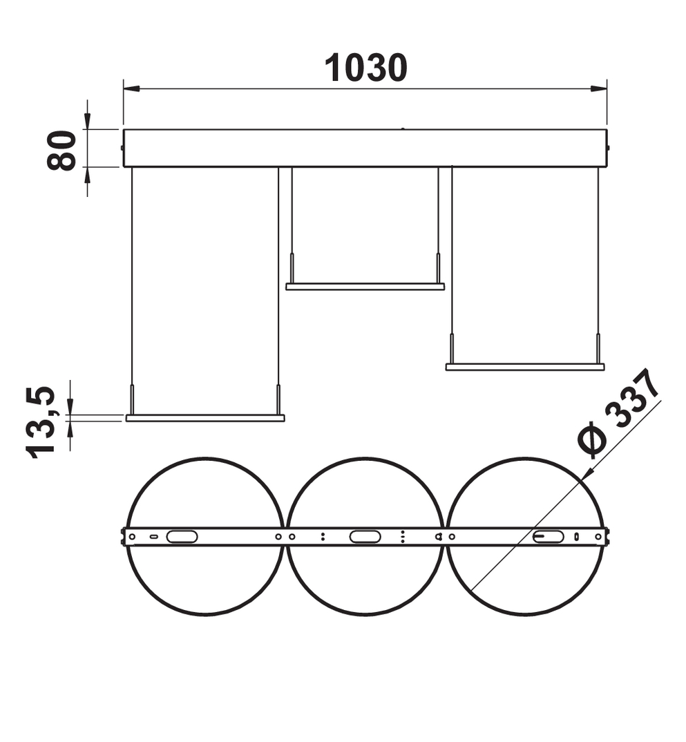 LED, Pendelleuchte, 3 | hai-end Plate matt schwarz