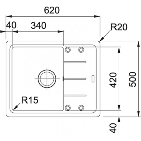 Franke Basis - BFG 611-62 Steingrau