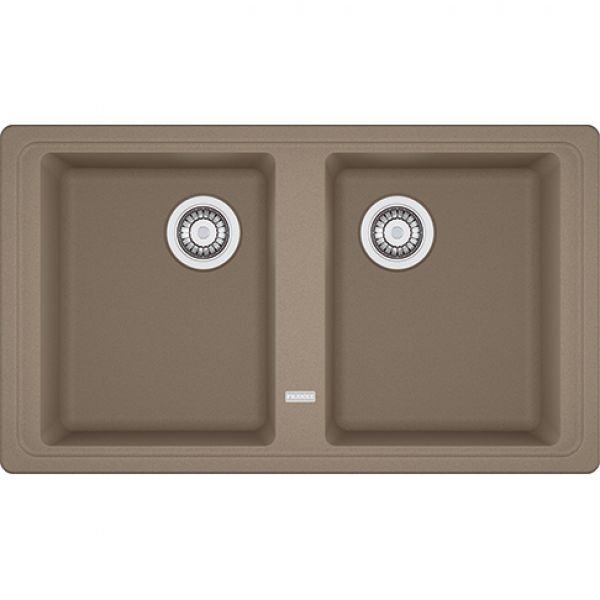 Franke BFG 620, 2x 860x500mm, 2 x Siebkorb als Drehknopfventil, mit rundem Ueberlauf, Cashmere