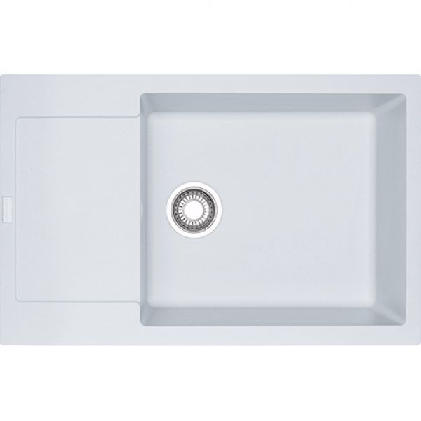Franke MRG 611-78 XL, 780x500mm, Siebkorb als Druckknopfventil, mit verdecktem Ueberlauf, reversibel, Glacier
