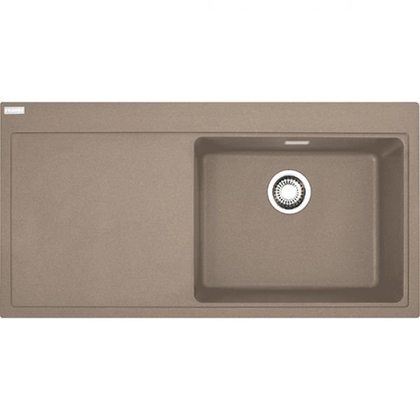 Franke MTG 611, 1000x515mm, Siebkorb als Druckknopfventil, mit verdecktem Ueberlauf, Tropfteil links, Cashmere