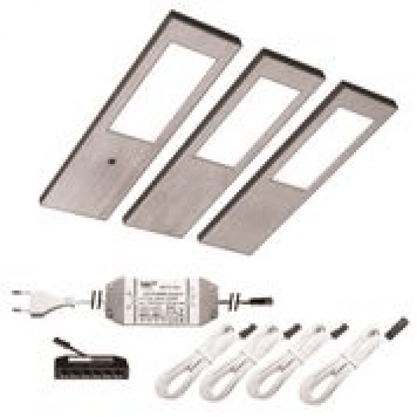 LED-HELIOS 3er-Set inkl. Trafo + Sensor Unterbauleuchten