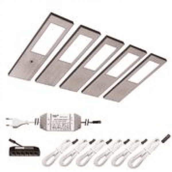 LED-HELIOS 5er-Set inkl. Trafo + Sensor Unterbauleuchten
