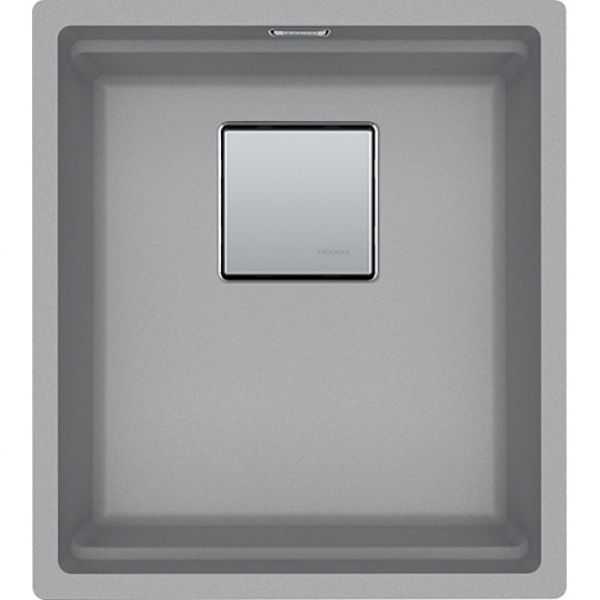 Franke KNG 110-37, 340x400mm, Siebkorb als Druckknopfventil, mit verdecktem Ueber- und Ablauf, inkl. Ablaufgarnitur, Steingrau