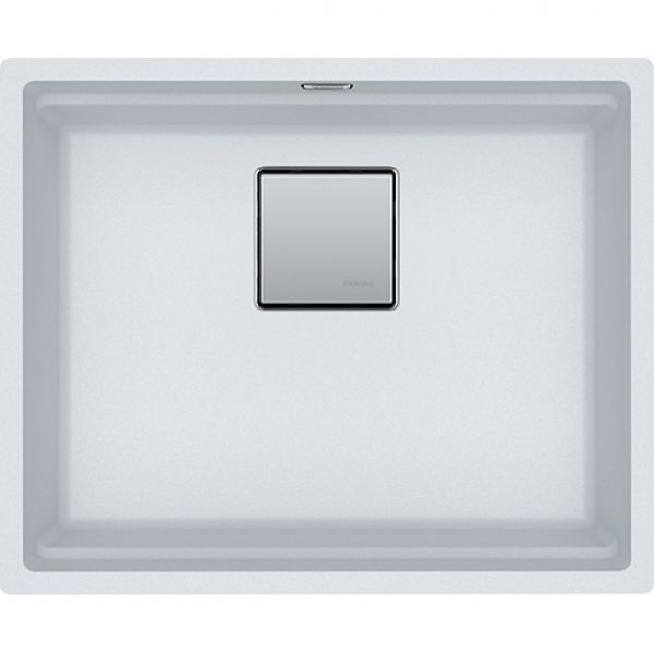 Franke KNG 110-52, 560x460mm, Siebkorb als Druckknopfventil, mit verdecktem Ueberlauf, mit Ablaufgarnitur, ohne Tropfteil, Fragranit, Glacier