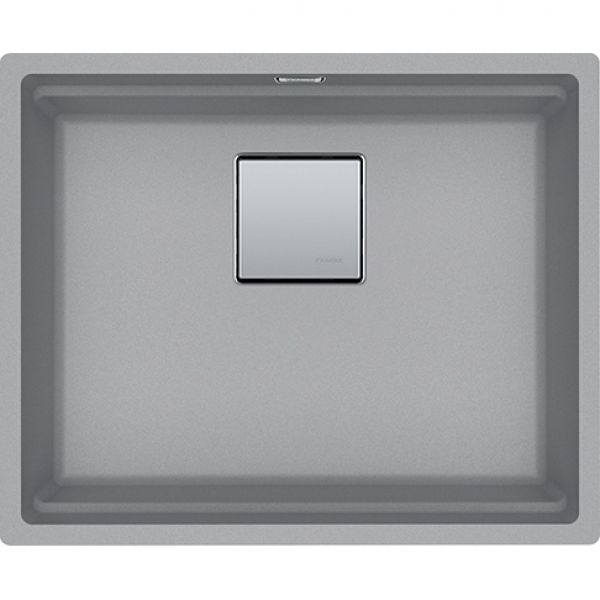 Franke KNG 110-52, 560x460mm, Siebkorb als Druckknopfventil, mit verdecktem Ueberlauf, mit Ablaufgarnitur, ohne Tropfteil, Fragranit, Steingrau