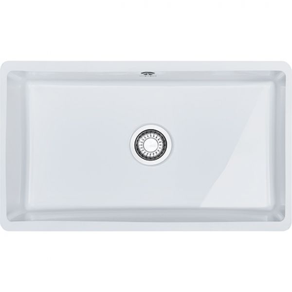Franke KBK 110-70, 745x445mm, Siebkorb als Druckknopfventil, mit verdecktem Ueberlauf, inkl. Ablaufgarnitur, Glacier