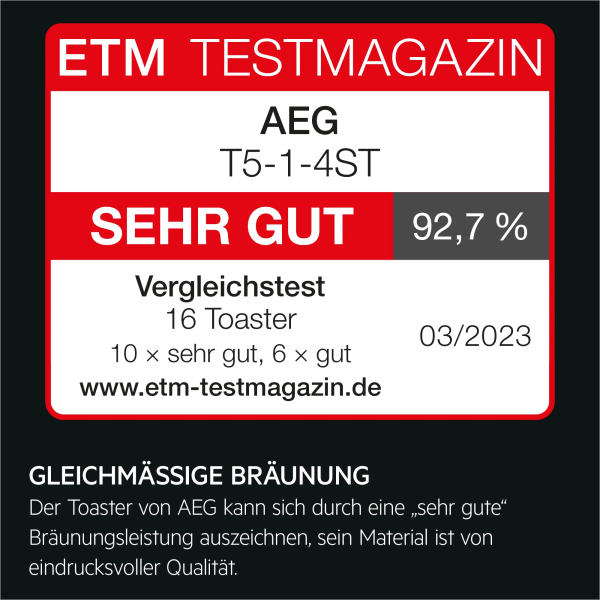 AEG T5-1-4ST - Toaster