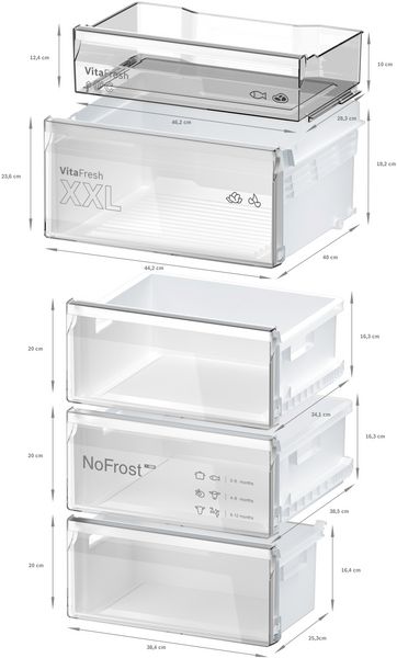 Bosch KGN392XCF, Freistehende Kühl-Gefrier-Kombination mit Gefrierbereich unten