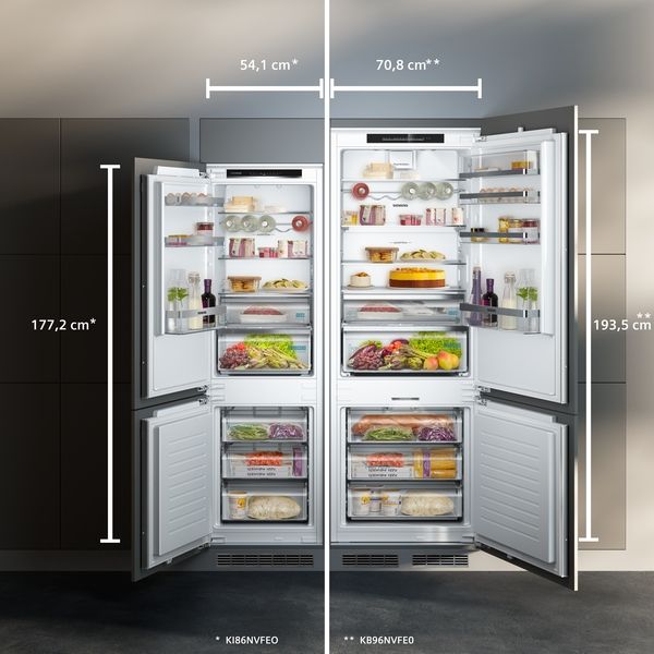 Siemens KB96NVFE0, Einbau-Kühl-Gefrier-Kombination mit Gefrierbereich unten