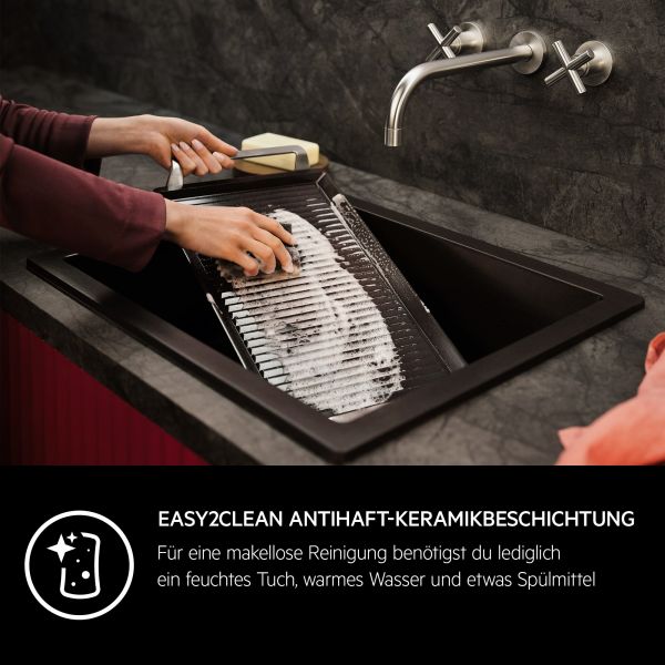 AEG A9HHPG11 - Zubehör - Schwarz Plancha Grill 2.0 mit Antihaft-Keramikbeschichtung