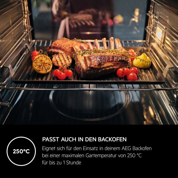 AEG A9HHPG11 - Zubehör - Schwarz Plancha Grill 2.0 mit Antihaft-Keramikbeschichtung