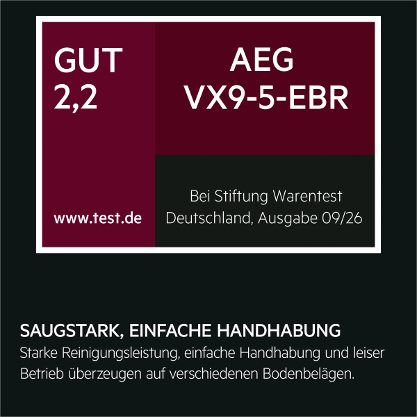 AEG VX9-5-EBR - Bodenstaubsauger - Ebony Black